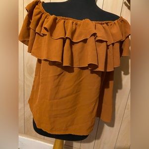Burnt Orange Shein off the shoulder top